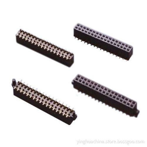 Female Header, 1.27 x 1.27mm pitch, straight/SMT, single row/dual row, 4.3/3.4mm height 4828